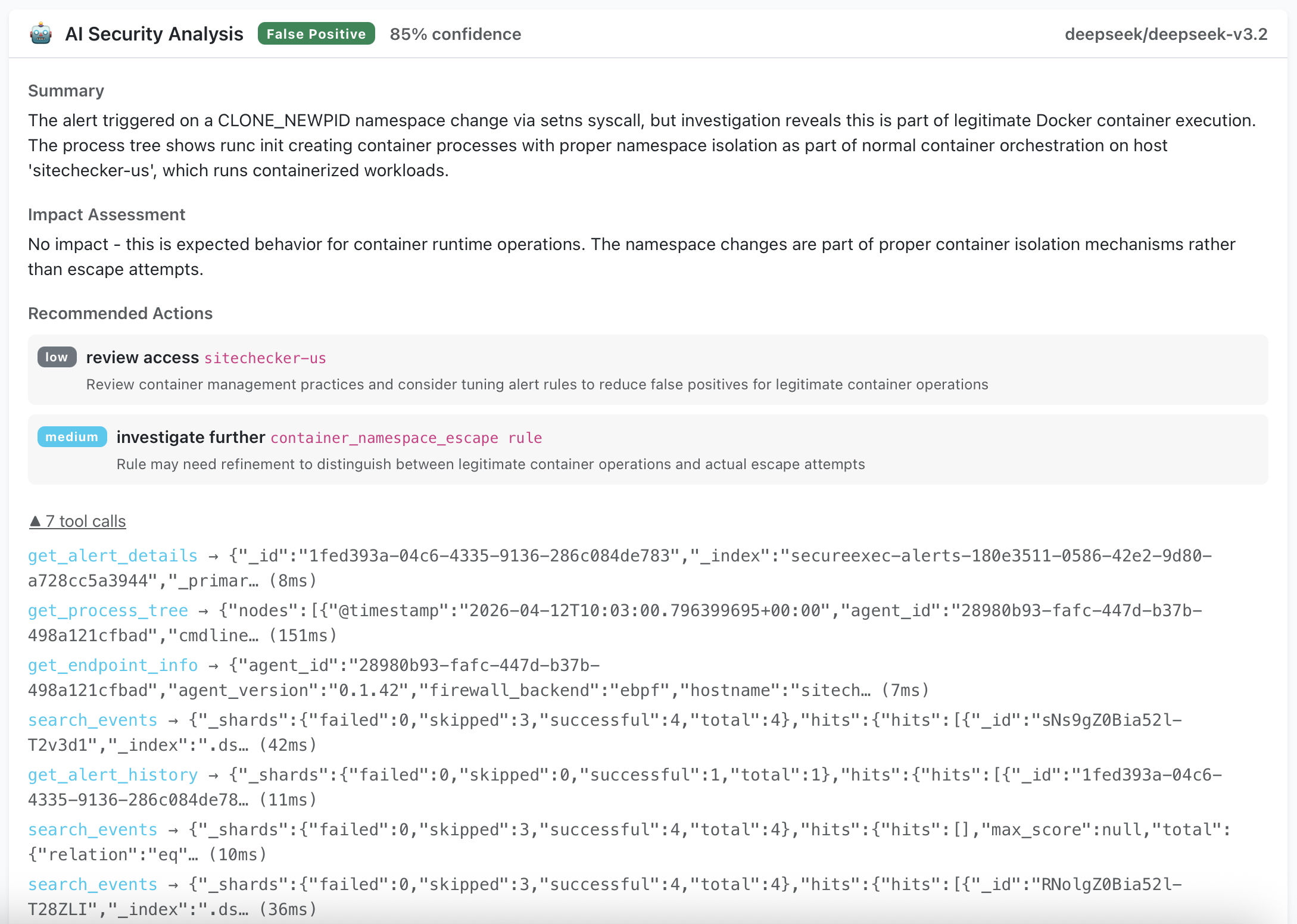 AI analyst — false positive